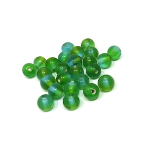 Round Two Tone Peridot/Aqua Glass Bead - 10mm - Pack of 25