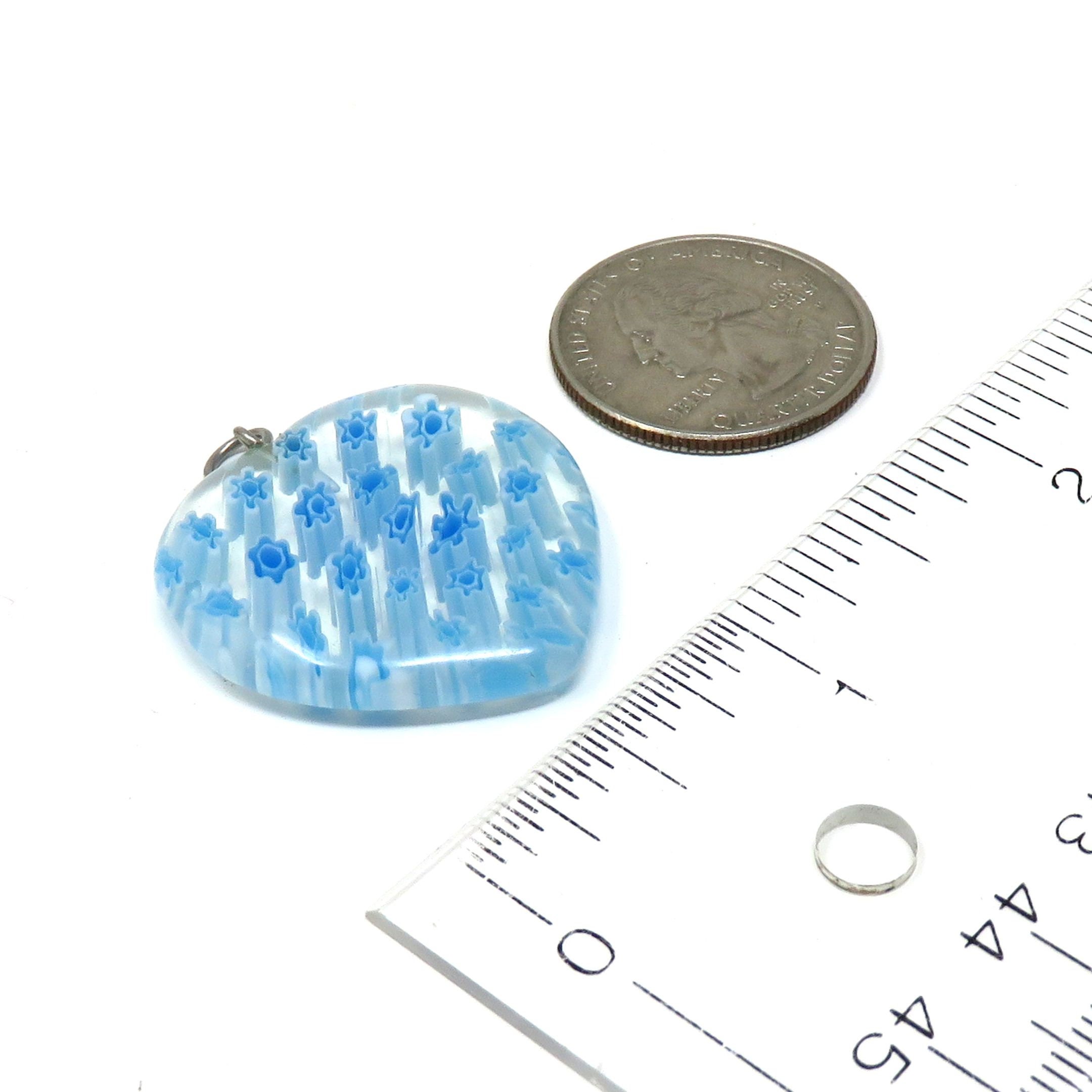 Millefiori Ciondolo Cuore Originale Vetro di Murano Gioiello Fatto a