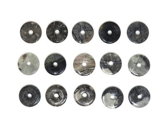 40mm Picasso Marble Stone Donut Pendant - Choose your stone  - Located in USA