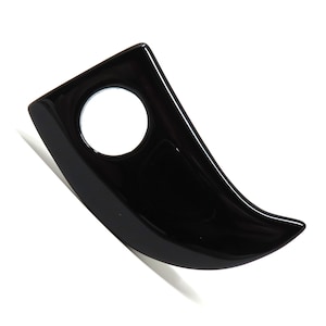 Black Onyx Stone Bear Claw Pendant - 59mm x 33mm - Large Hole Focal - Flat