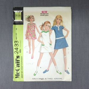 Vintage McCall&#39;s 2433 Schnittmuster - Mädchenkleid - Mädchengröße 14 - Copyright 1970 - CUT