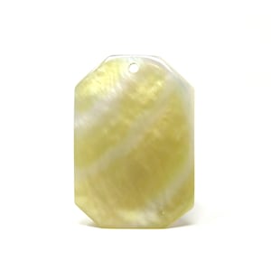 Mother of Pearl Golden Lip Shell Focal Pendant - 36mm x 25mm - Elongated Octagon or Rectangle with Cut Corners