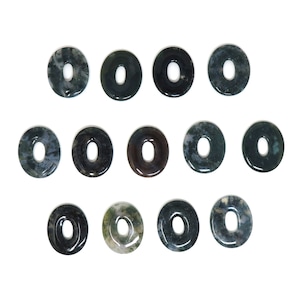 Moss Agate Stone Oval Donut - 40mmx33mm - Pendant - Colors Vary - Choose Your Stone - Located in USA