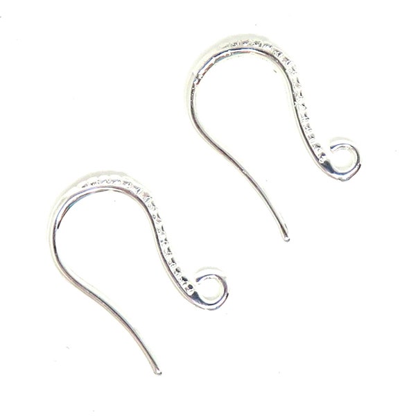 Silver Plated Brass Fancy Earwire Set 16.5mm - 21 gauge