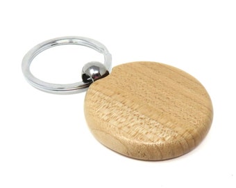 Portachiavi In Legno Grezzi Da Personalizzare - 25 Pezzi Con Anelli, Per Fai Da Te E Bomboniere - Foto 3