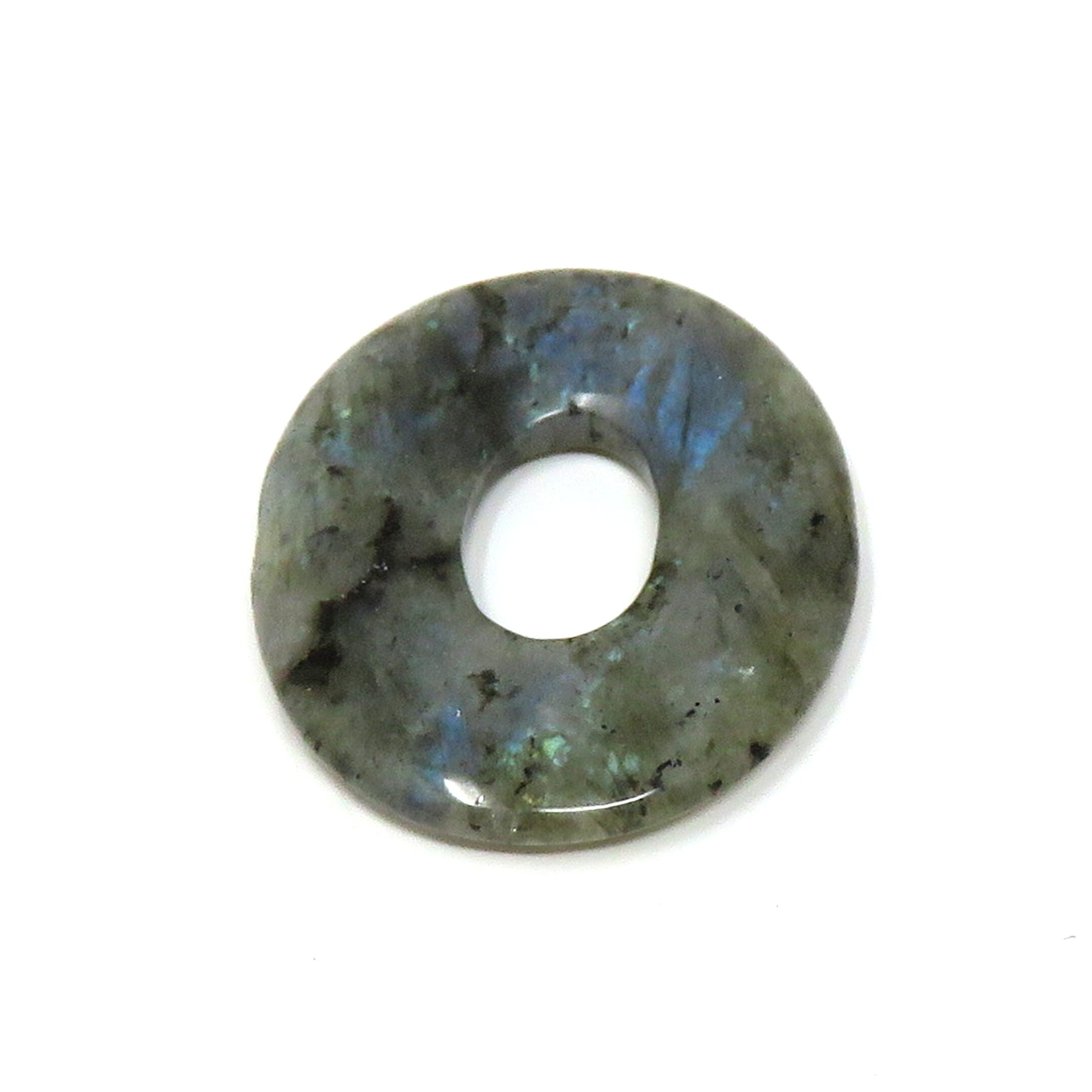Labradorite Oval Stone Donut - 40mm x 32mm -  Pendant - Colors Vary - Choose Your Stone - Located in USA