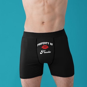 Property Of Boxers, Personalized Boxer Briefs, Custom Boxers, Anniversary Boxers For Husband, Boyfriend Birthday Gift, Valentines Day Boxers