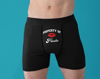 Property Of Boxers, Personalized Boxer Briefs, Custom Boxers, Anniversary Boxers For Husband, Boyfriend Birthday Gift, Valentines Day Boxers