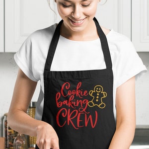 Cookie Baking Crew Aprons, Cookie Eating Crew Apron, Christmas Baking Team, Matching Gingerbread Aprons, Christmas Baking Crew Cookie Apron