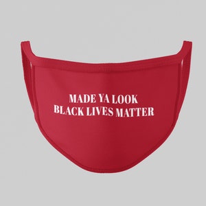 Made Ya Look ブラックライブズマターフェイスマスク、Made Ya Look、ブラックライブズマター、通気性があり洗えるリバーシブルフェイスマスク、迅速な発送マスク