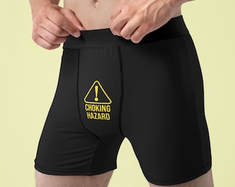 Choking Hazard Boxer Briefs For Him, Sexy Mens Boxer Briefs, Dirty Adult Humor Boxer Briefs, Valentines Day Gift For Him, Custom Boxers