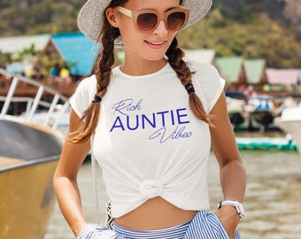 Rich Auntie Vibes TShirt, I Am The Rich Auntie, Rich Aunt Vibes, Gift For Aunt, Auntie Gift, Announcement Shirt, New Aunt, Best Tia, Tia Tee