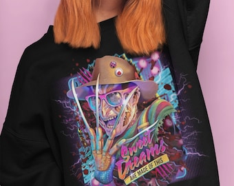 Sweet Dreams Are Made Of This Freddy Krueger Sweatshirt, Freddy Krueger Sweatshirts, Horror Movie Sweatshirts, Nightmare On Elm Street Shirt