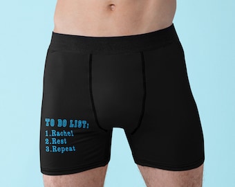 Personalized Boxer Briefs, Custom Boxers, To Do List Boxers, Anniversary Boxers For Husband, Boyfriend Birthday Gift, Valentines Day Boxers