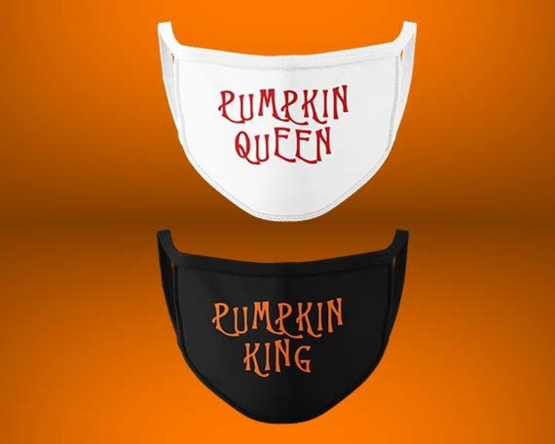 Pumpkin King Pumpkin Queen Face Masks Jack and Sally Face Etsy