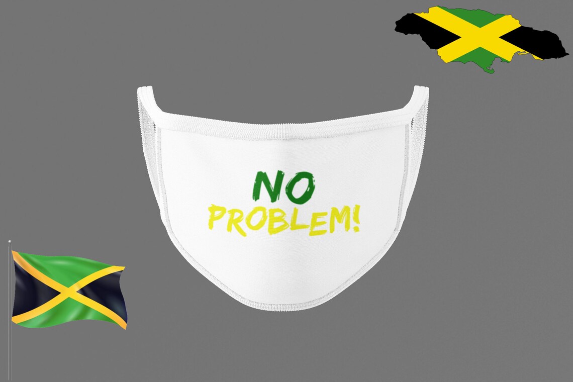 Jamaica No Problem Face Mask JAMAICAN Face Masks Jamaican Etsy