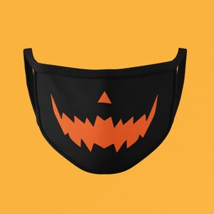 Halloween Jack O&#39;Lantern Face Mask, Scary Halloween Pumpkin Face Mask, Scary Smiling Jack O&#39;Lantern Pumpkin Mask, Pumpkin Mask, Fall Masks