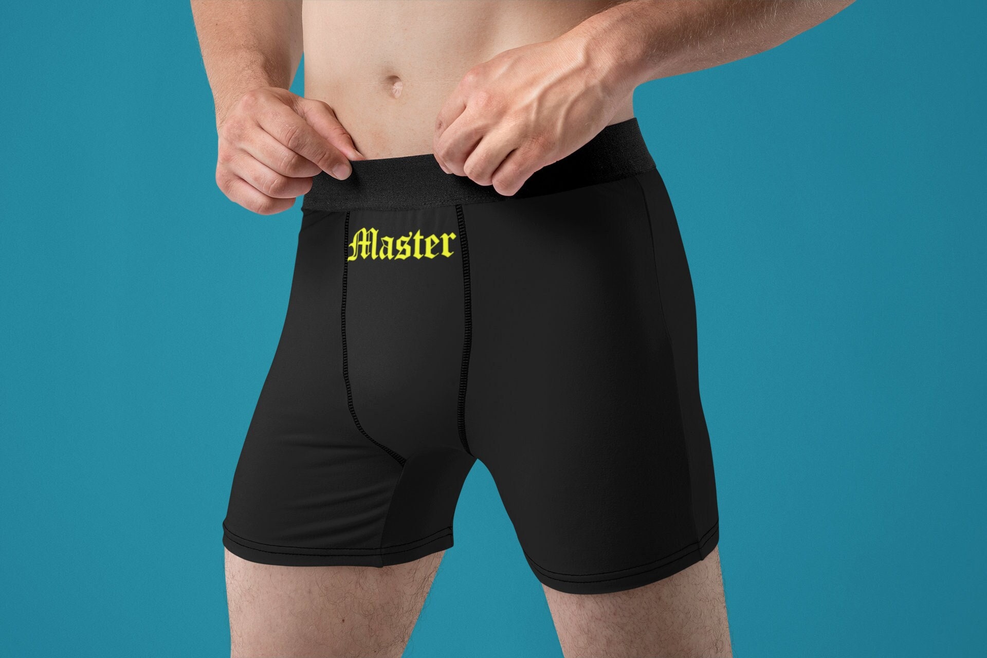 MASTER Boxer Briefs, Dom Daddy, BDSM Master Gift For Dominant Daddy, Sub Dom Gift, Naughty Boxers, Yes Master, Sir Porn Boxer, Yes Sir Daddy