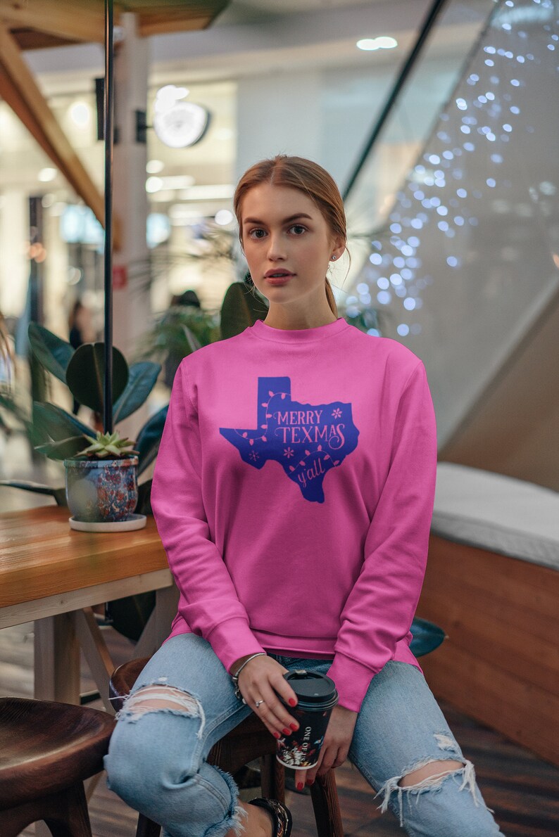 Merry Texmas Y'all Sweatshirt Texas Christmas Sweater Etsy