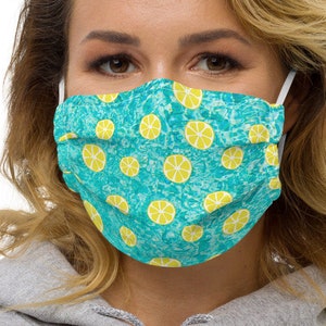 Lemon pool party Premium face mask