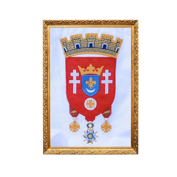 Embroidery design for Calais city coat of arms embroidery machine