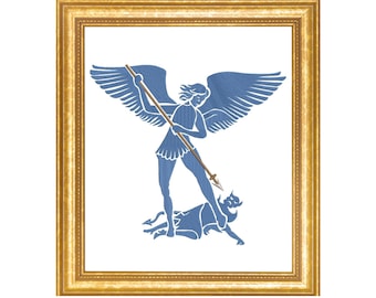 Embroidery design for Archangel Saint Michael embroidery machine