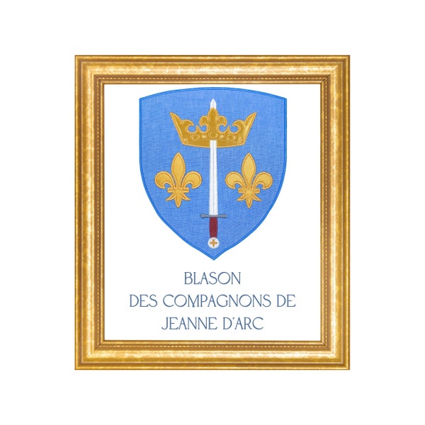 Motif à broder armes, blason des compagnons de Jeanne d'Arc