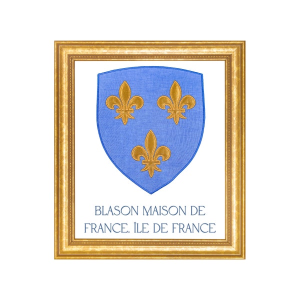 Motif à broder armes, blason France, île de France