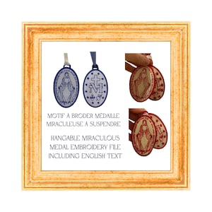 Miraculous Medal Double Sided Embroidery Design for Embroidery Machine