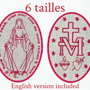 Embroidery design for miraculous medal embroidery machine