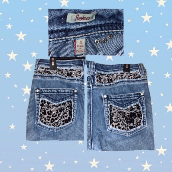 Y2K Jeans Diamond Studded Leopard Print 