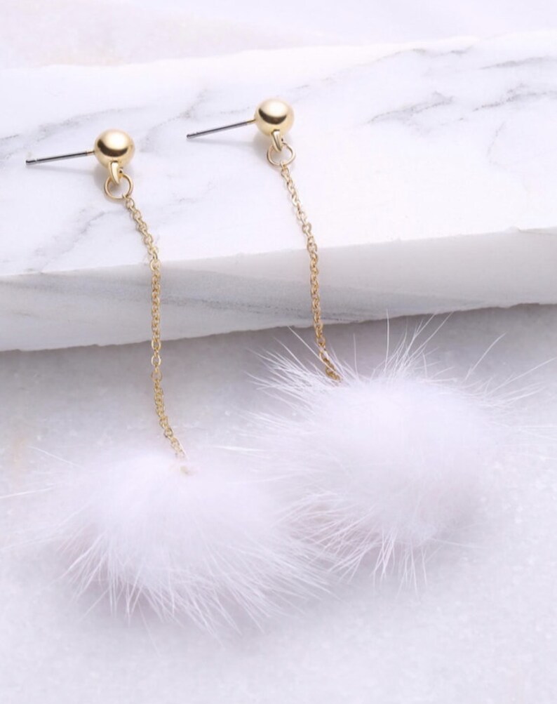 Feminist Earrings Cute Earrings Novelty Gift Glamorous Pom Pom Earrings