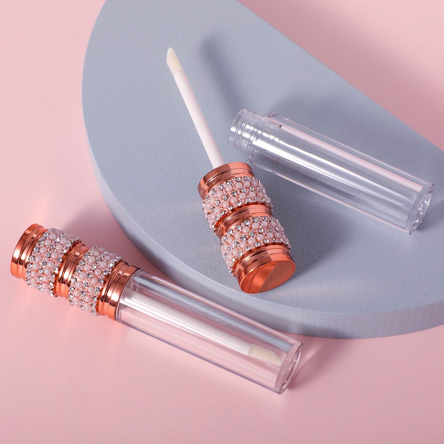 5ml Lip Gloss Tubes Rhinestone Pearl Containers Brush Etsy