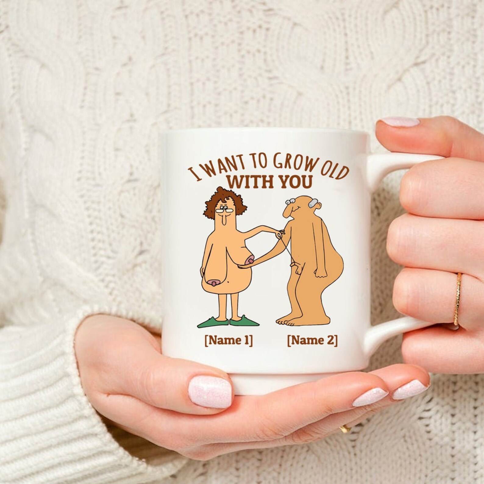 Personalized I want To Grow Old With You Mug Gift for Wife Etsy