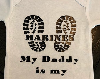 Mesure marins Corps Costume personnalisé Daddys Little Baby Grow Cadeau Mesure marins Corps Costume personnalisé Daddys Little Baby Grow Cadeau