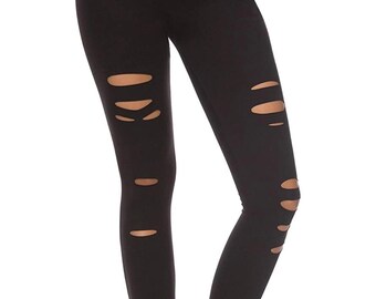 distressed workout leggings
