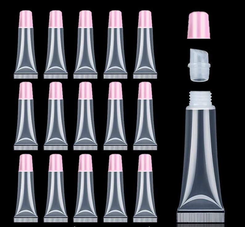 Pink top lip gloss tubes Empty lip gloss tubes squeeze tubes Etsy