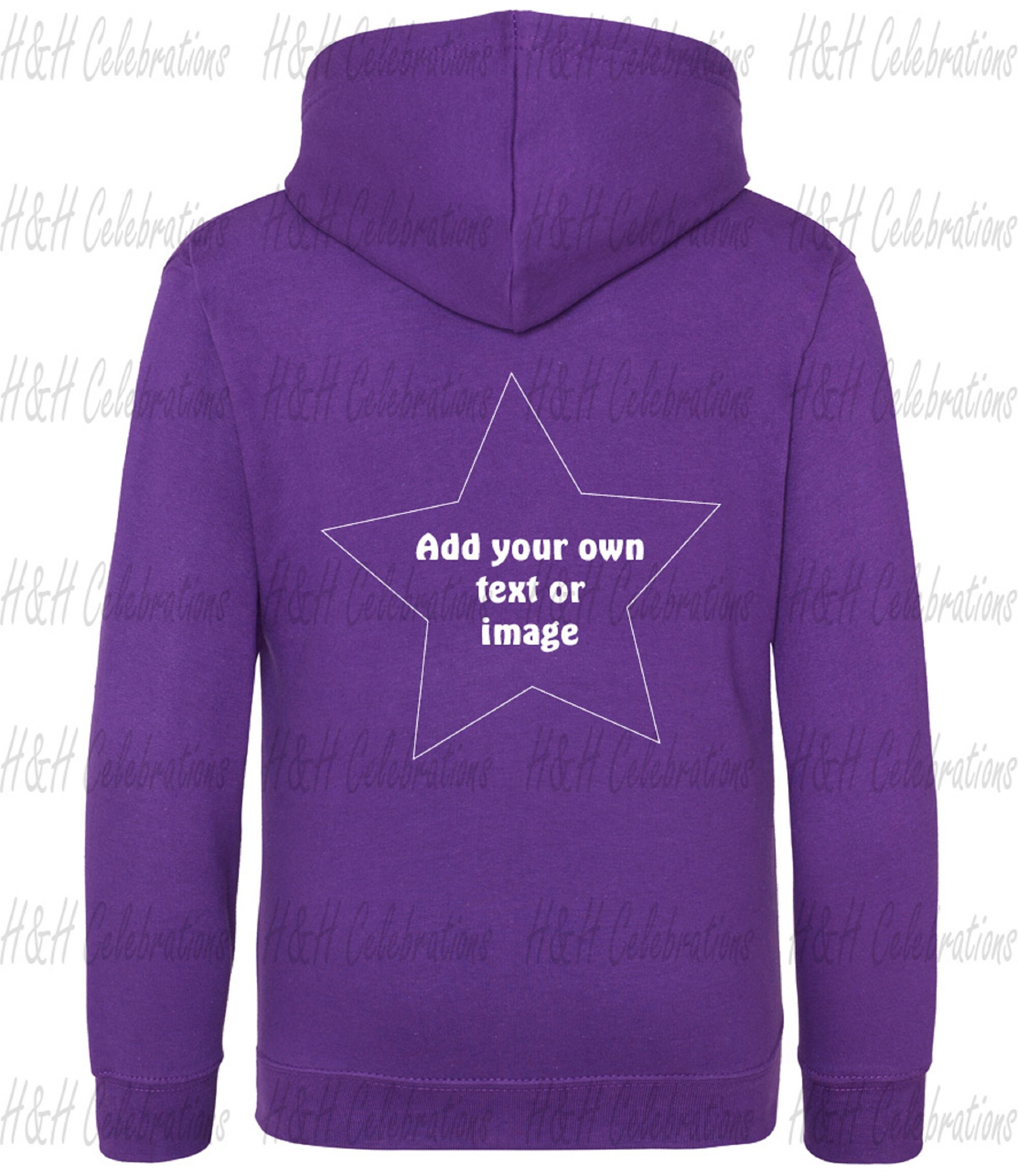 Purple Custom Personalised Kids Hoodie Custom Printed Gift Etsy