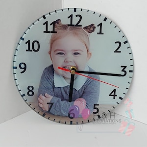 Personalised Glass Photo Wall Clock - Add Your Own Image To Create A Great Gift Idea