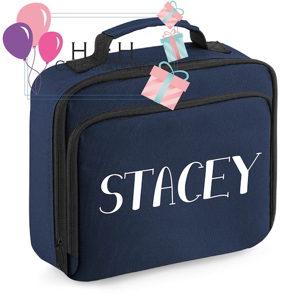 Personalised Lunch Cooler Bag With Name, Back To School, 5 Colours