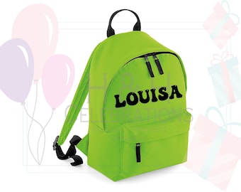 Personalised Backpack With Name, Back To School Gift, 10 Colours