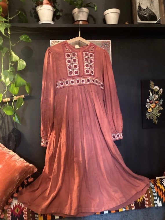 Hand embroidered Indian vintage dress