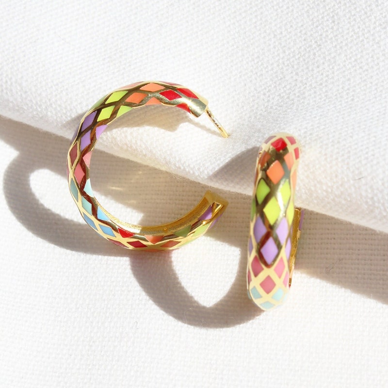 Large Colorful Earrings - Etsy