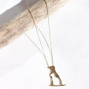 14K Solid Gold Dog and Cat Silhouette Necklace, Dainty Fur Mom Necklace, Dog & Cat Owner Pendant, Pet Memorial Keepsake, Animal Lover Gift image 3