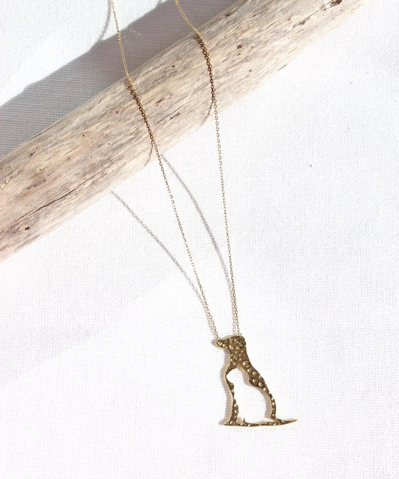 14K Solid Gold Dog and Cat Silhouette Necklace, Dainty Fur Mom Necklace, Dog & Cat Owner Pendant, Pet Memorial Keepsake, Animal Lover Gift image 3