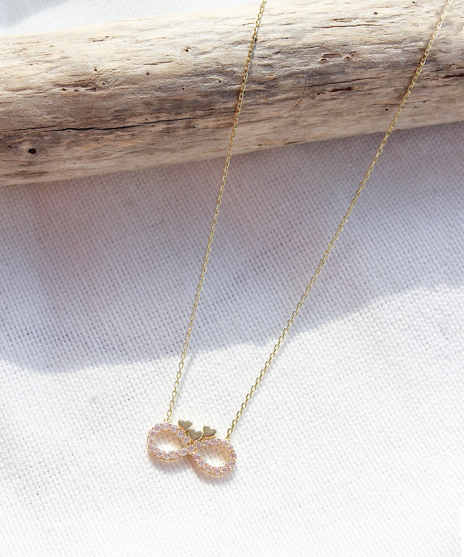Infinity Heart Necklace 14K Solid Gold / 8K Gold Eternity Etsy