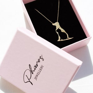 14K Solid Gold Dog and Cat Silhouette Necklace, Dainty Fur Mom Necklace, Dog & Cat Owner Pendant, Pet Memorial Keepsake, Animal Lover Gift image 2