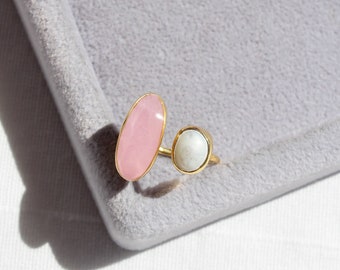 Bague En Argent 925 Plaqué Or Blanc Avec Perle Baroque Et Grenat - 14,44g - Taille 57 - Neuf Avec étiquettes