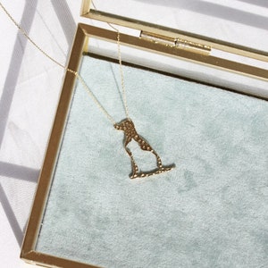 14K Solid Gold Dog and Cat Silhouette Necklace, Dainty Fur Mom Necklace, Dog & Cat Owner Pendant, Pet Memorial Keepsake, Animal Lover Gift image 9