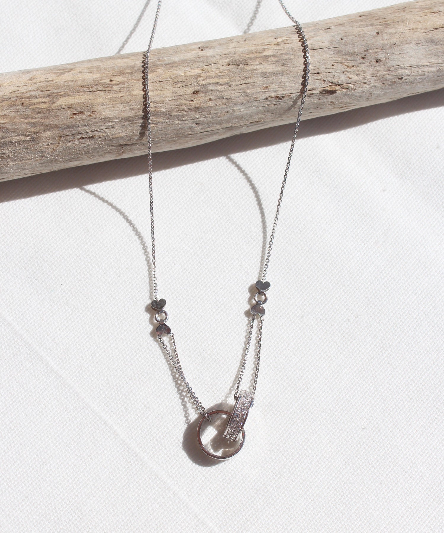 ★SENTIMENTS★ NO.320 [SILVER] TWO RING NECKLACE Amazon.com: STROLLGIRL Sterling Silver Two Interlocking